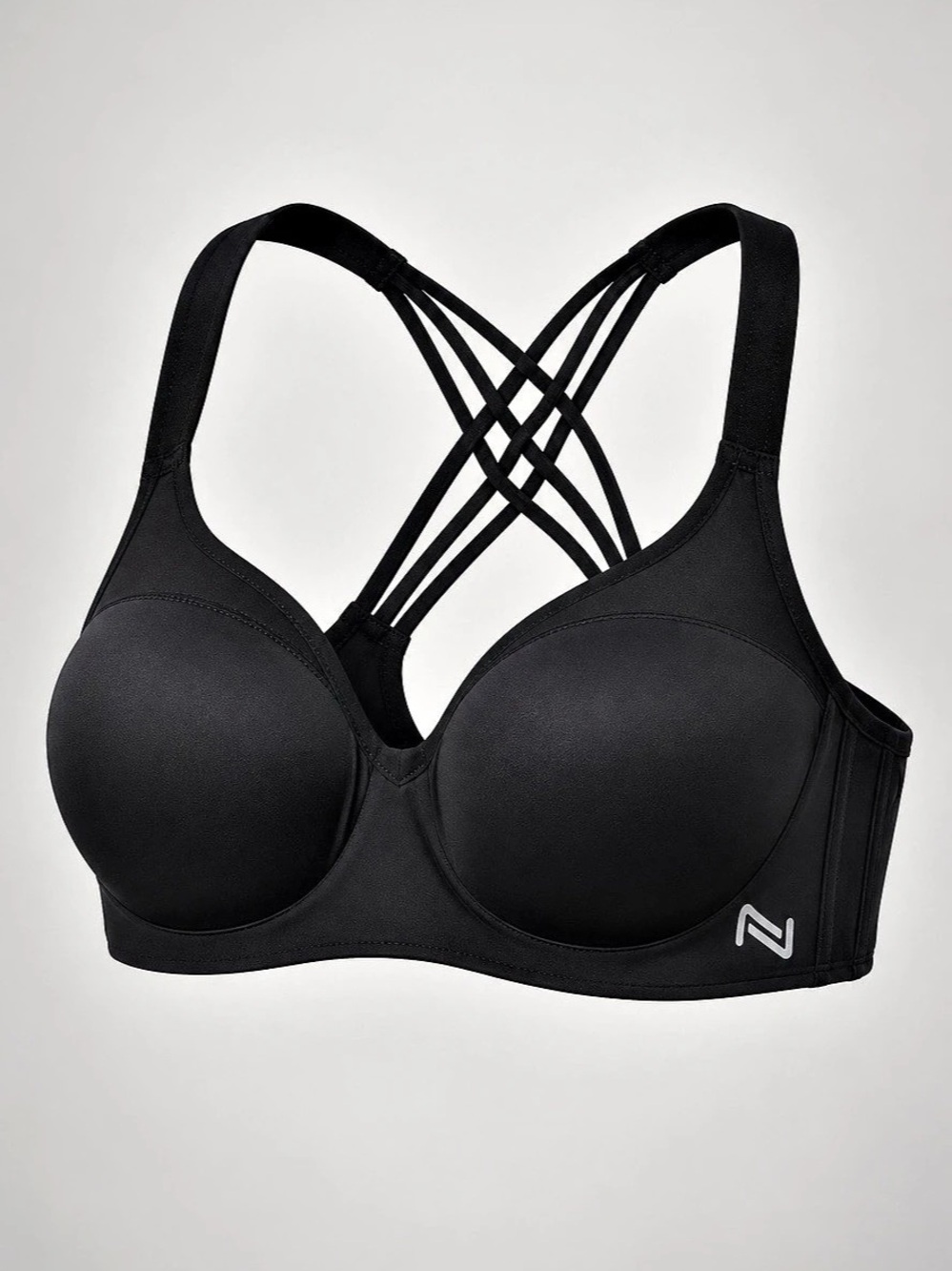 NOLA Addition Elle Black Underwire Sports Bra 42C Strappy Back